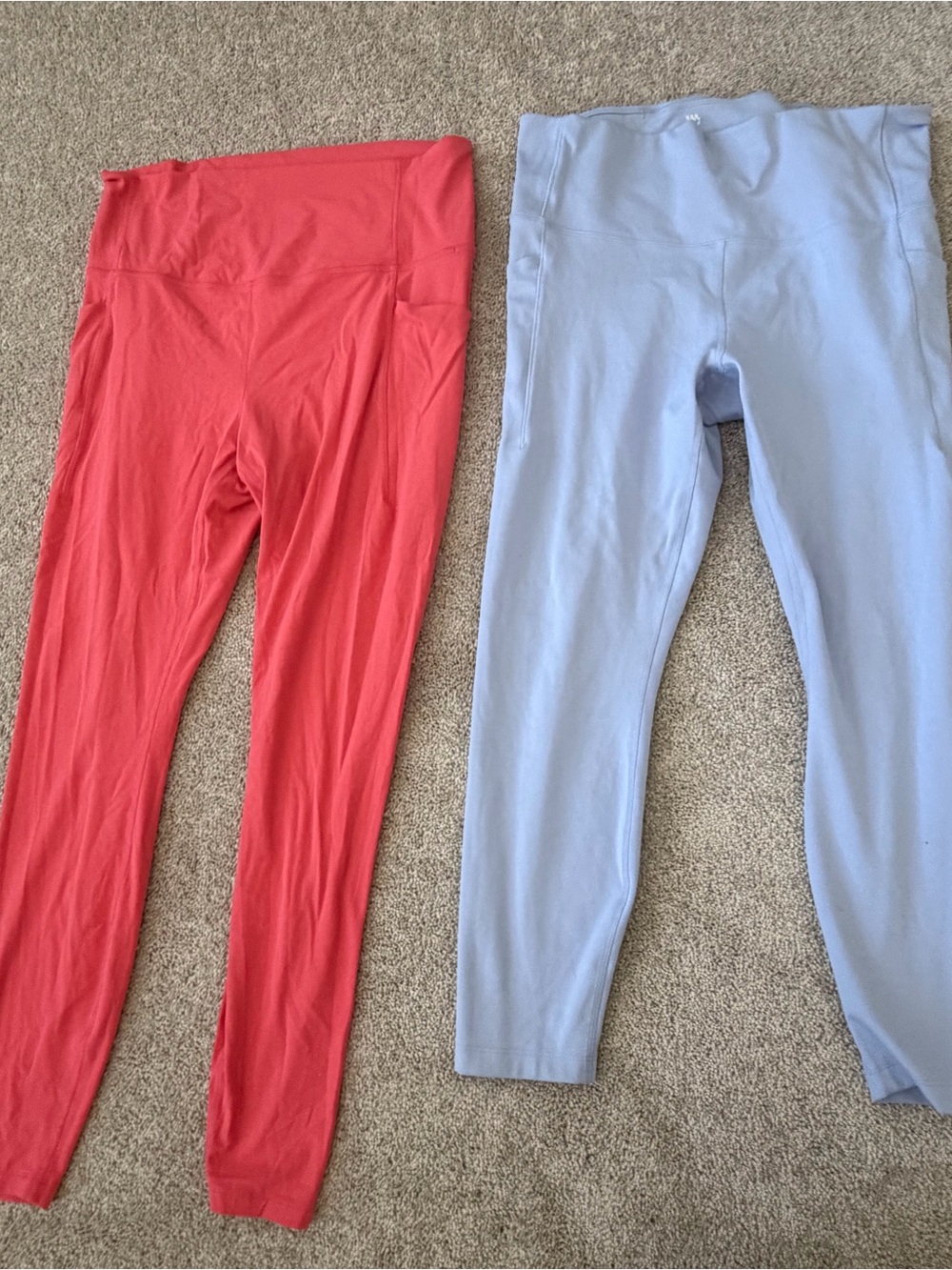 all in motion Woman’s Coral and Light Purple Leggings Set